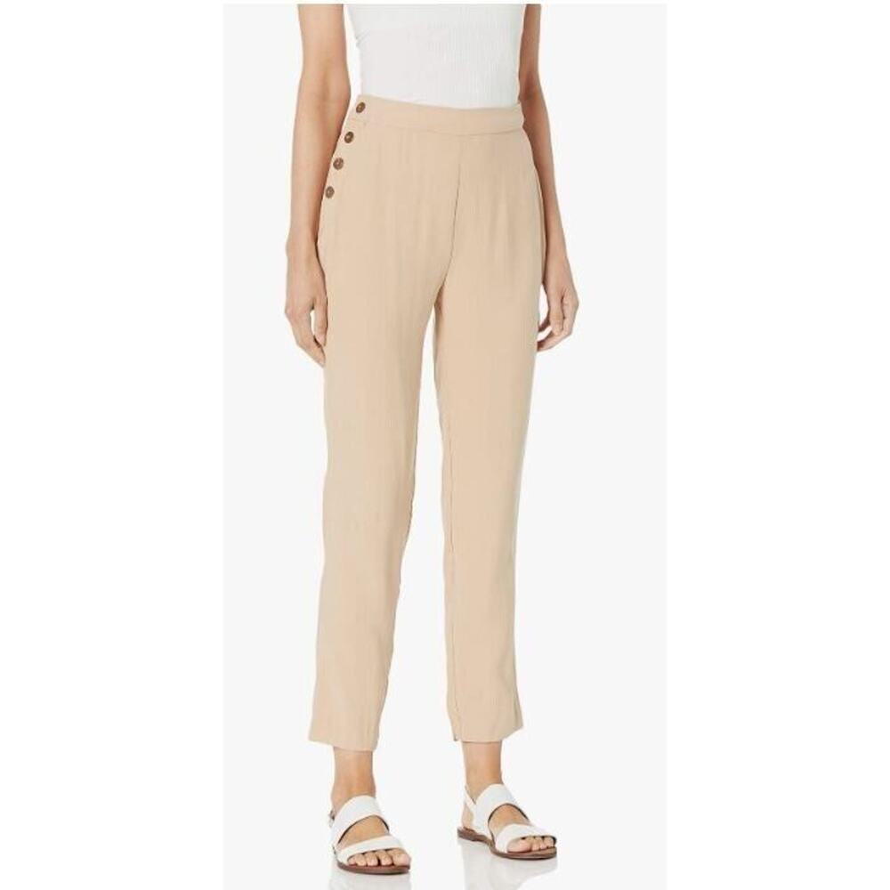 BCBGeneration Women's‎ Faux Side Button Pull On Pants in Sand XLarge MSRP $88